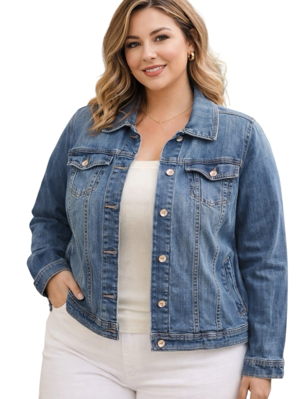 Sonoma Life + Style Classic Blue Denim Jacket - Classic Trucker Size 2X